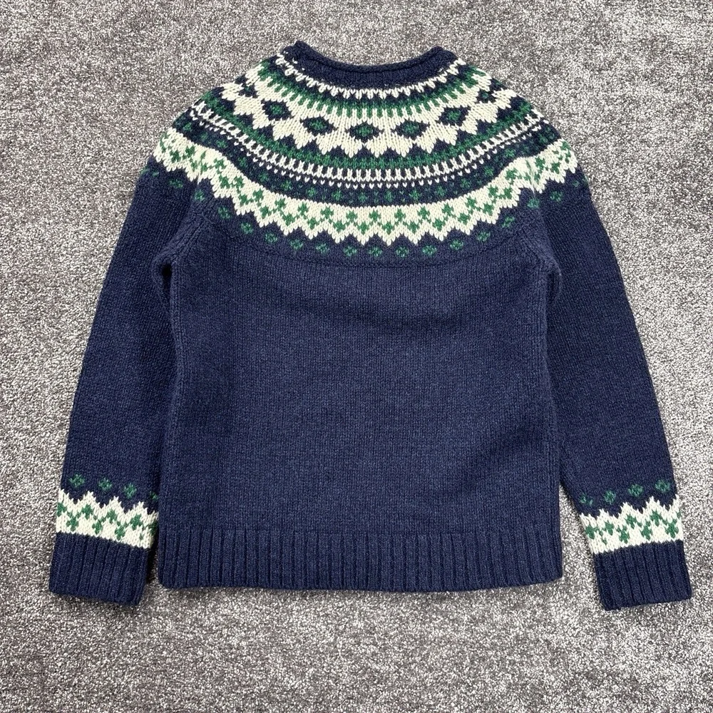 L.L. Bean Lambswool Fair Isle Sweater Womens Small Petite Nordic Knit Fisherman - Picture 2 of 10